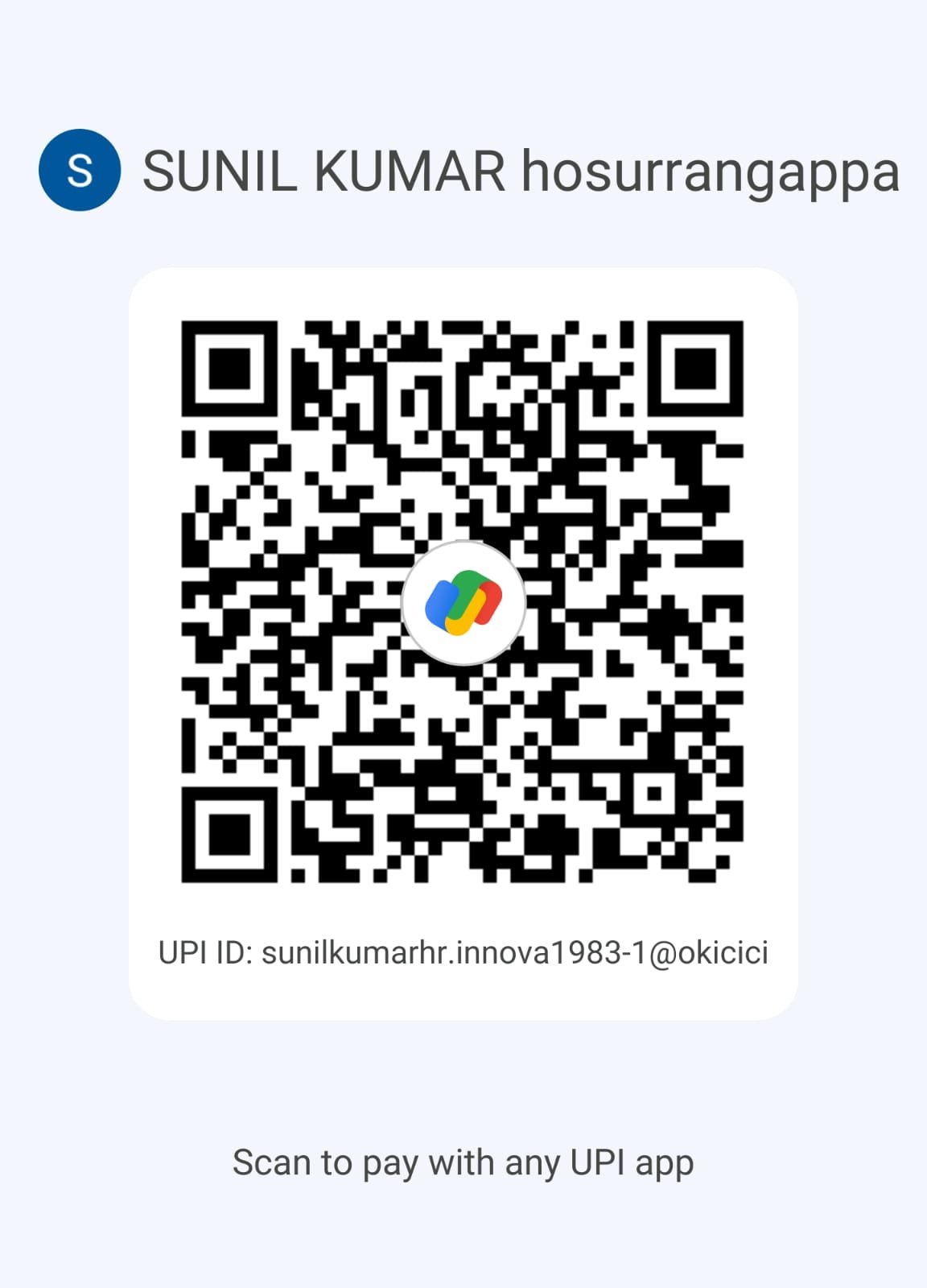 Google Pay UPI QR code
